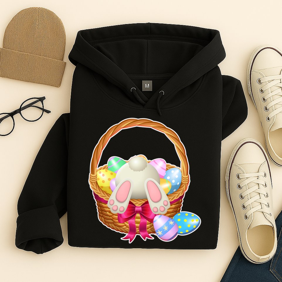 Cute Easter Bunny Basket Hoodie