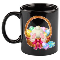 Cute Easter Bunny Basket 11oz C Handle Ceramic Mug