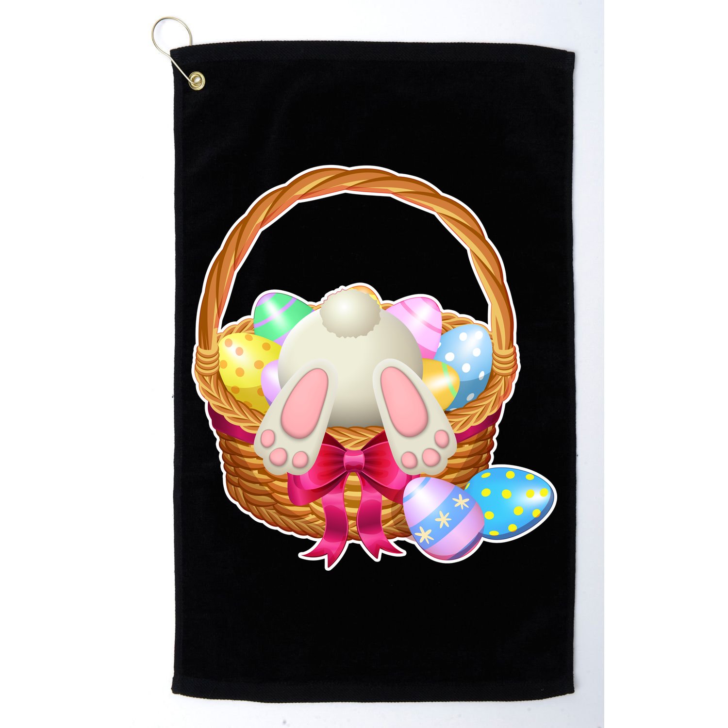 Cute Easter Bunny Basket Golf Towel