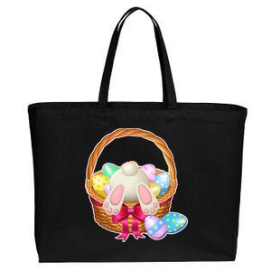 Cute Easter Bunny Basket Cotton Canvas Jumbo Tote