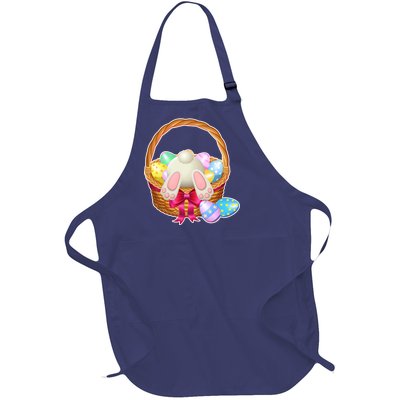 Cute Easter Bunny Basket Full-Length Apron With Pockets