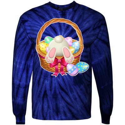 Cute Easter Bunny Basket Tie-Dye Long Sleeve Shirt