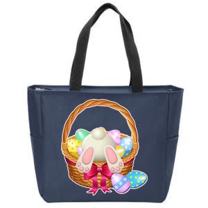 Cute Easter Bunny Basket Zip Tote Bag