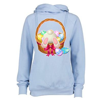 Cute Easter Bunny Basket Womens Funnel Neck Pullover Hood