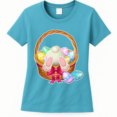Cute Easter Bunny Basket Womens T-Shirt
