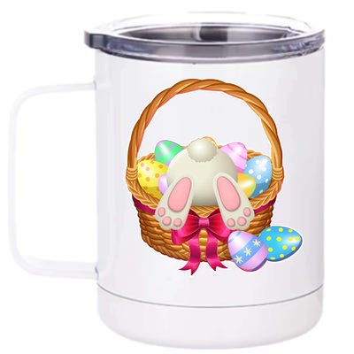 Cute Easter Bunny Basket 12 oz Stainless Steel Tumbler Cup