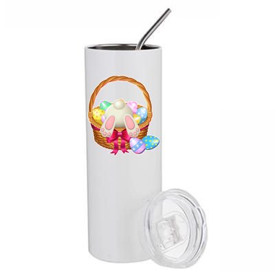 Cute Easter Bunny Basket Stainless Steel Tumbler