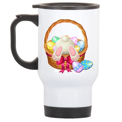 Cute Easter Bunny Basket Stainless Steel Travel Mug