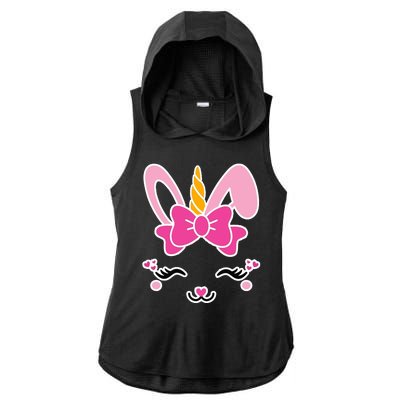 Cute Easter Bunny Unicorn Magical Ladies PosiCharge Tri-Blend Wicking Draft Hoodie Tank