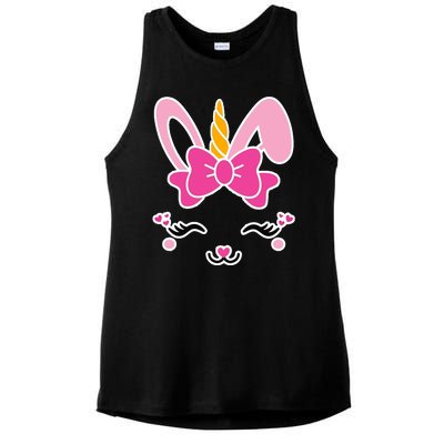 Cute Easter Bunny Unicorn Magical Ladies PosiCharge Tri-Blend Wicking Tank