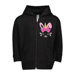 Cute Easter Bunny Unicorn Magical Toddler Zip Fleece Hoodie