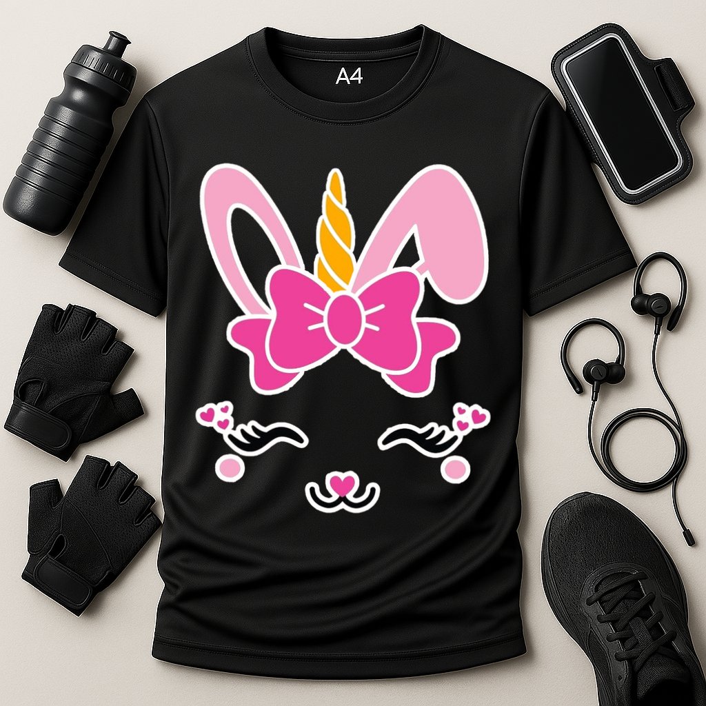 Cute Easter Bunny Unicorn Magical Cooling Performance Crew T-Shirt
