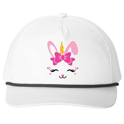 Cute Easter Bunny Unicorn Magical Snapback Five-Panel Rope Hat