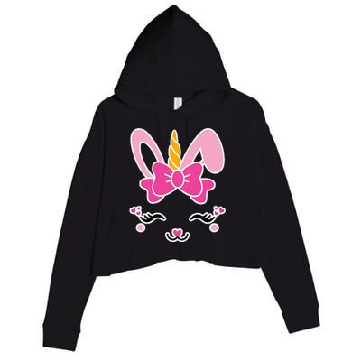 Cute Easter Bunny Unicorn Magical Crop Fleece Hoodie