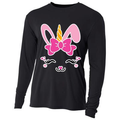 Cute Easter Bunny Unicorn Magical Cooling Performance Long Sleeve Crew
