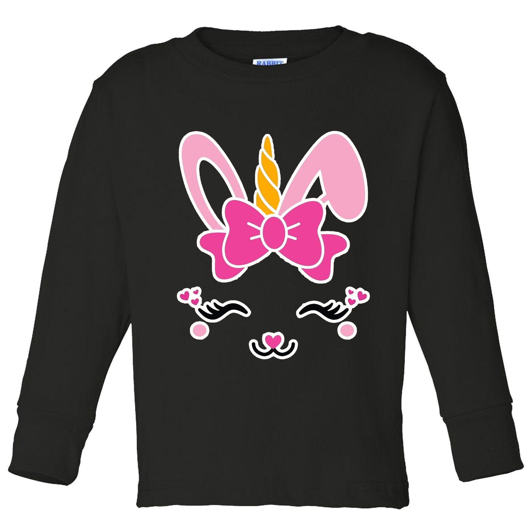 Cute Easter Bunny Unicorn Magical Toddler Long Sleeve Shirt