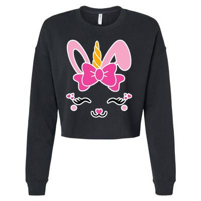Cute Easter Bunny Unicorn Magical Cropped Pullover Crew