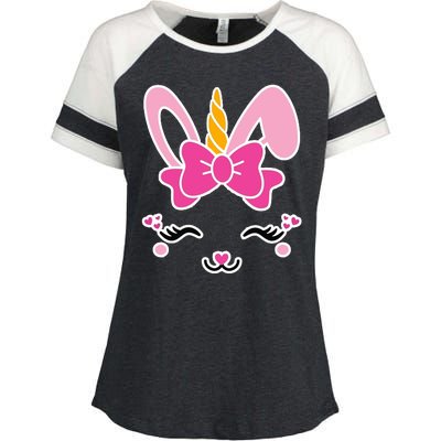 Cute Easter Bunny Unicorn Magical Enza Ladies Jersey Colorblock Tee