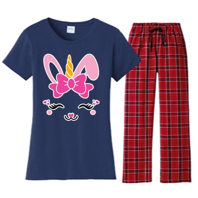 Cute Easter Bunny Unicorn Magical Women's Flannel Pajama Set