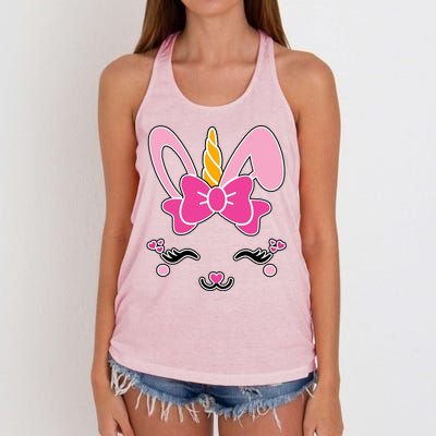 Cute Easter Bunny Unicorn Magical Women's Knotted Racerback Tank