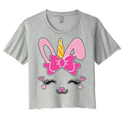 Cute Easter Bunny Unicorn Magical Women's Crop Top Tee