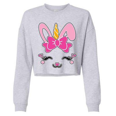 Cute Easter Bunny Unicorn Magical Cropped Pullover Crew