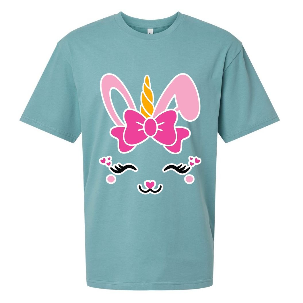 Cute Easter Bunny Unicorn Magical Sueded Cloud Jersey T-Shirt