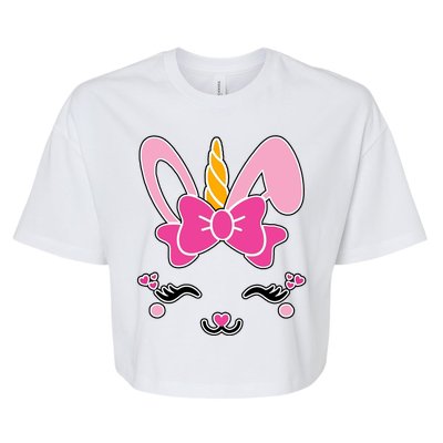 Cute Easter Bunny Unicorn Magical Bella+Canvas Jersey Crop Tee