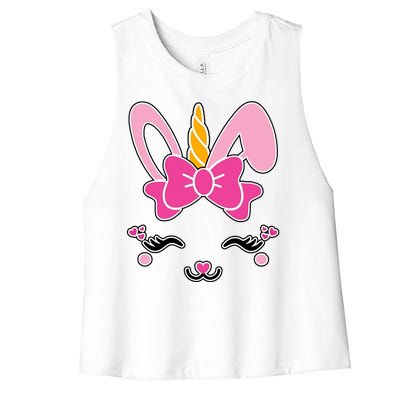 Cute Easter Bunny Unicorn Magical Women's Racerback Cropped Tank