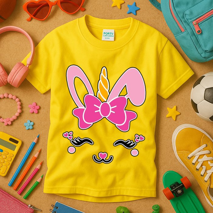 Cute Easter Bunny Unicorn Magical Kids T-Shirt