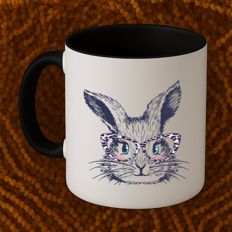 Cute Easter Bunny With Glasses Mug