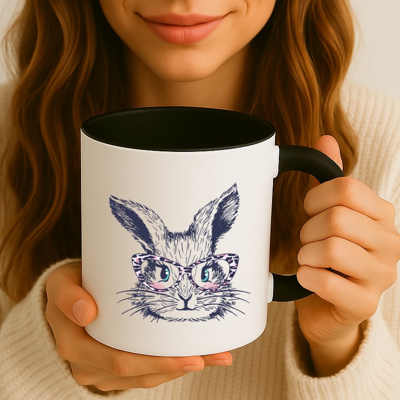 Cute Easter Bunny With Glasses Mug