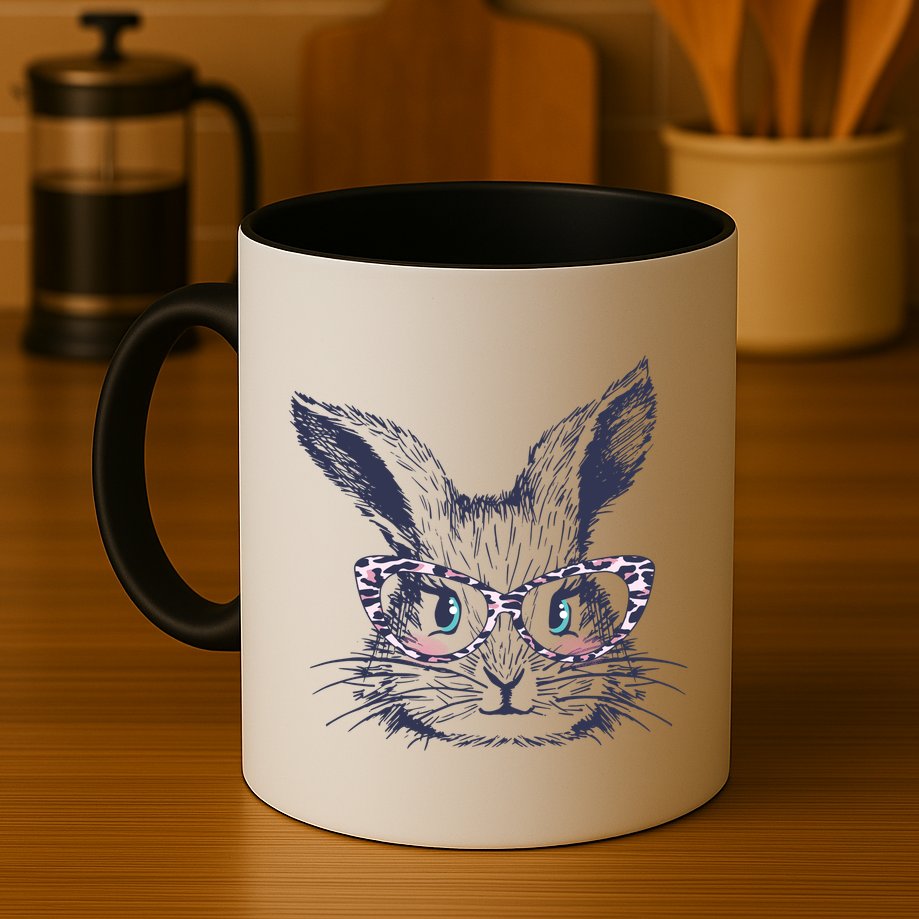 Cute Easter Bunny With Glasses Mug