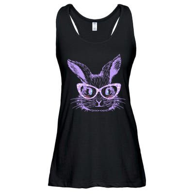Cute Easter Bunny With Glasses Ladies Essential Flowy Tank