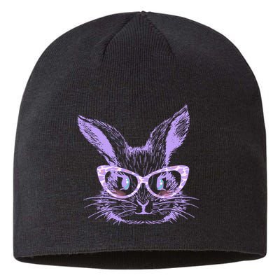 Cute Easter Bunny With Glasses Sustainable Beanie