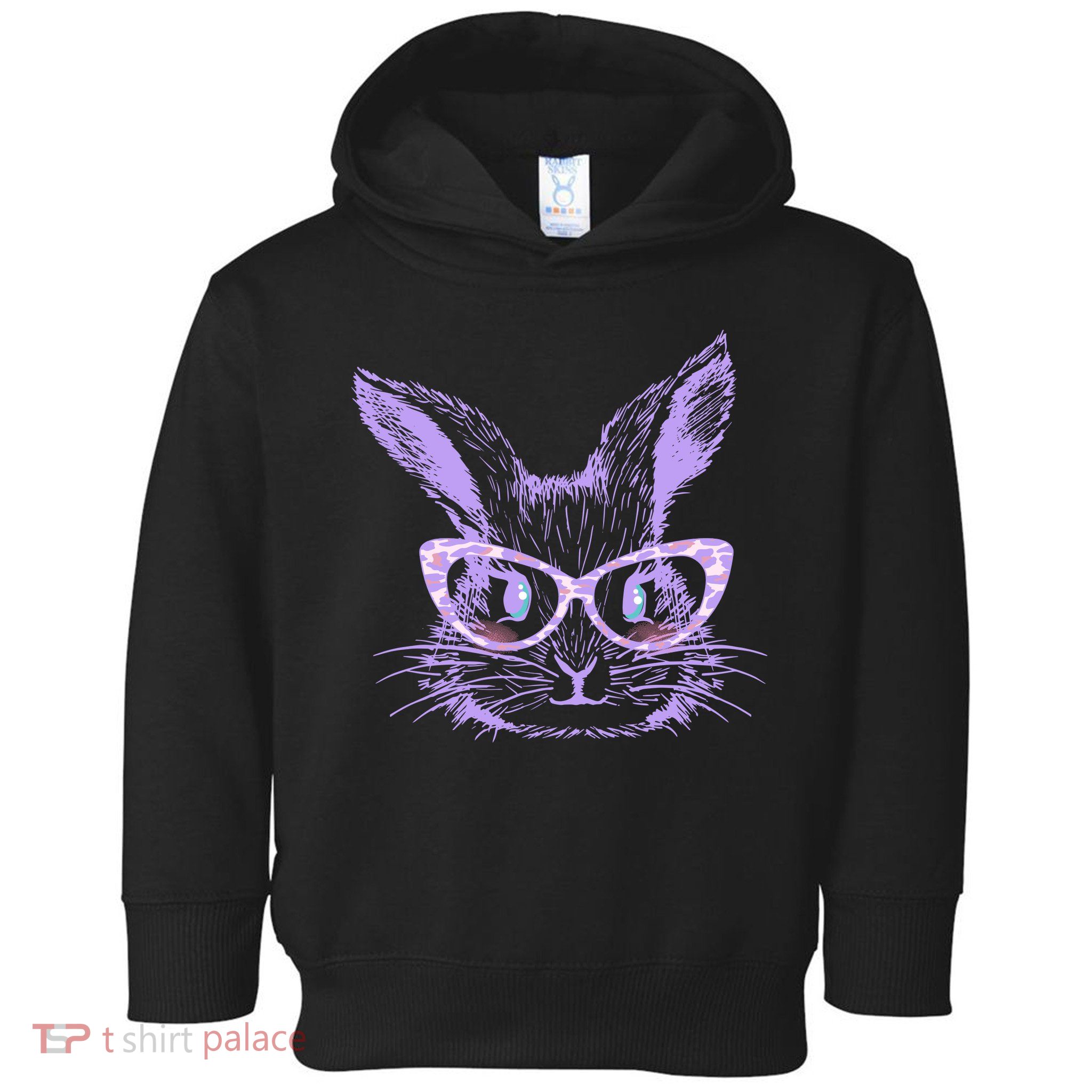 Cute Easter Bunny With Glasses Toddler Hoodie