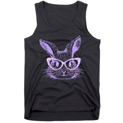 Cute Easter Bunny With Glasses Tank Top