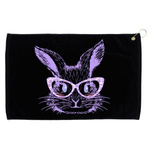 Cute Easter Bunny With Glasses Grommeted Golf Towel