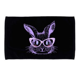 Cute Easter Bunny With Glasses Microfiber Hand Towel