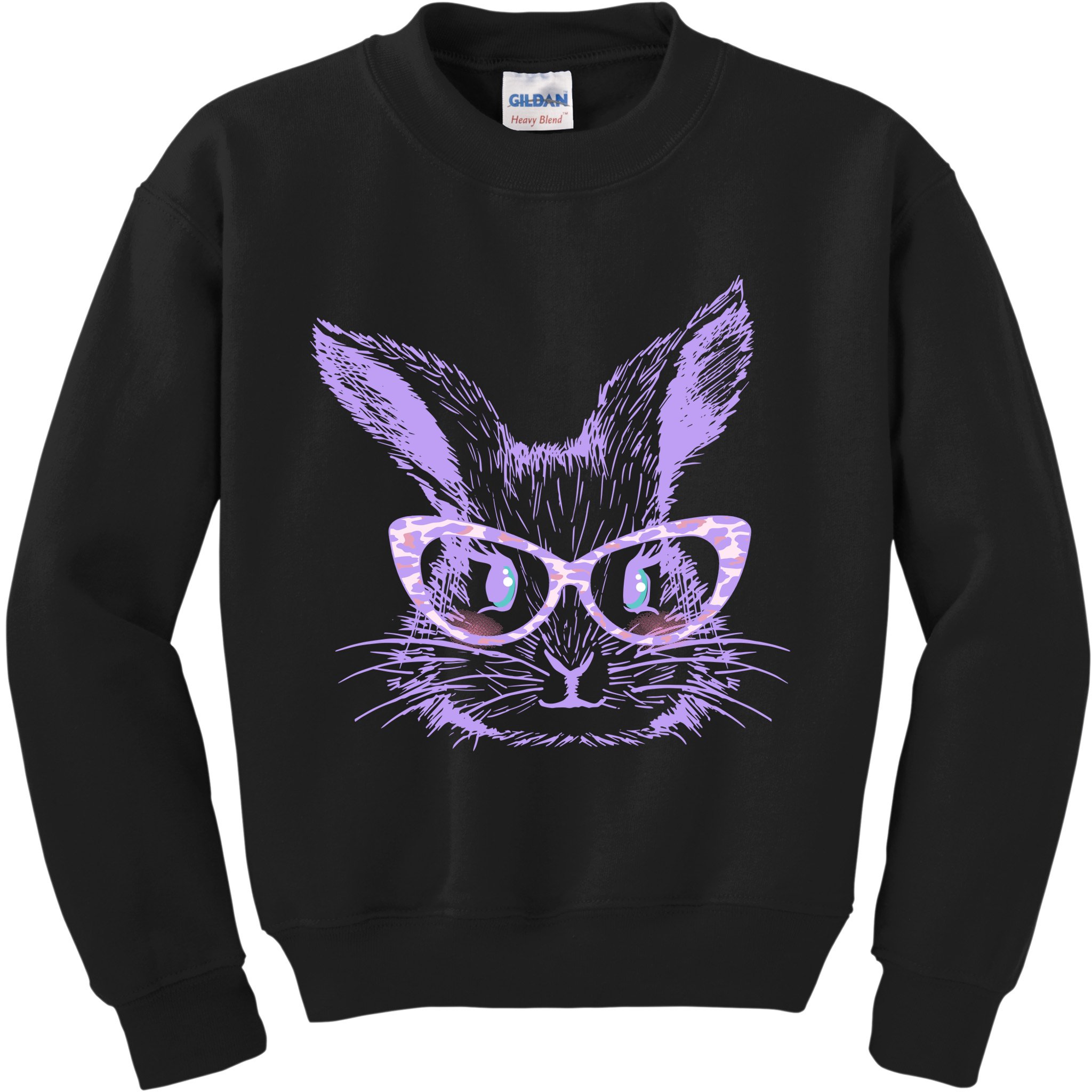 Cute Easter Bunny With Glasses Kids Sweatshirt