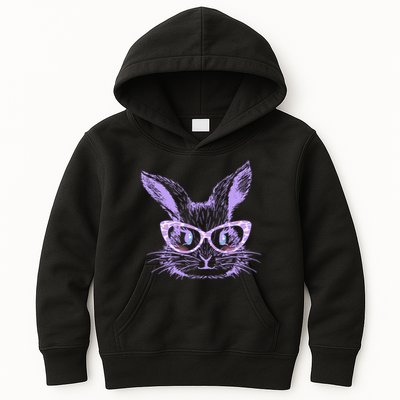 Cute Easter Bunny With Glasses Kids Hoodie