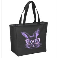 Cute Easter Bunny With Glasses Zip Tote Bag