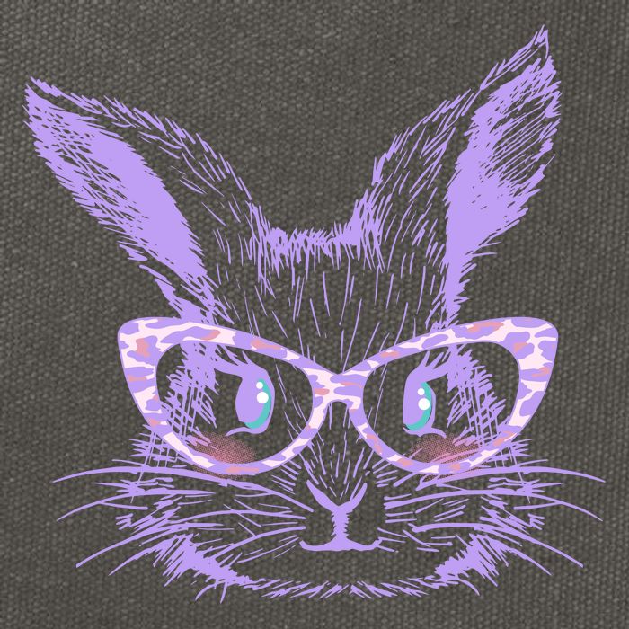 Cute Easter Bunny With Glasses Cotton Canvas Backpack