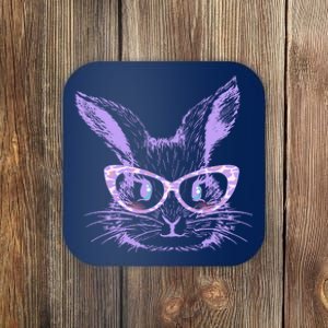 Cute Easter Bunny With Glasses Coaster