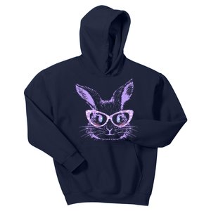 Cute Easter Bunny With Glasses Kids Hoodie