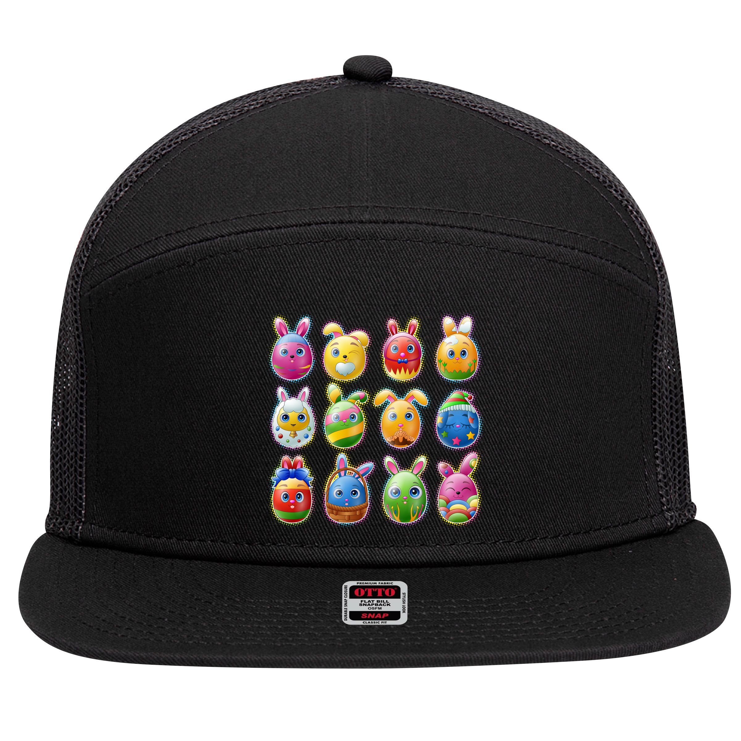 Cute Easter Eggs 7 Panel Mesh Trucker Snapback Hat