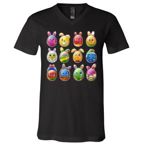 Cute Easter Eggs V-Neck T-Shirt