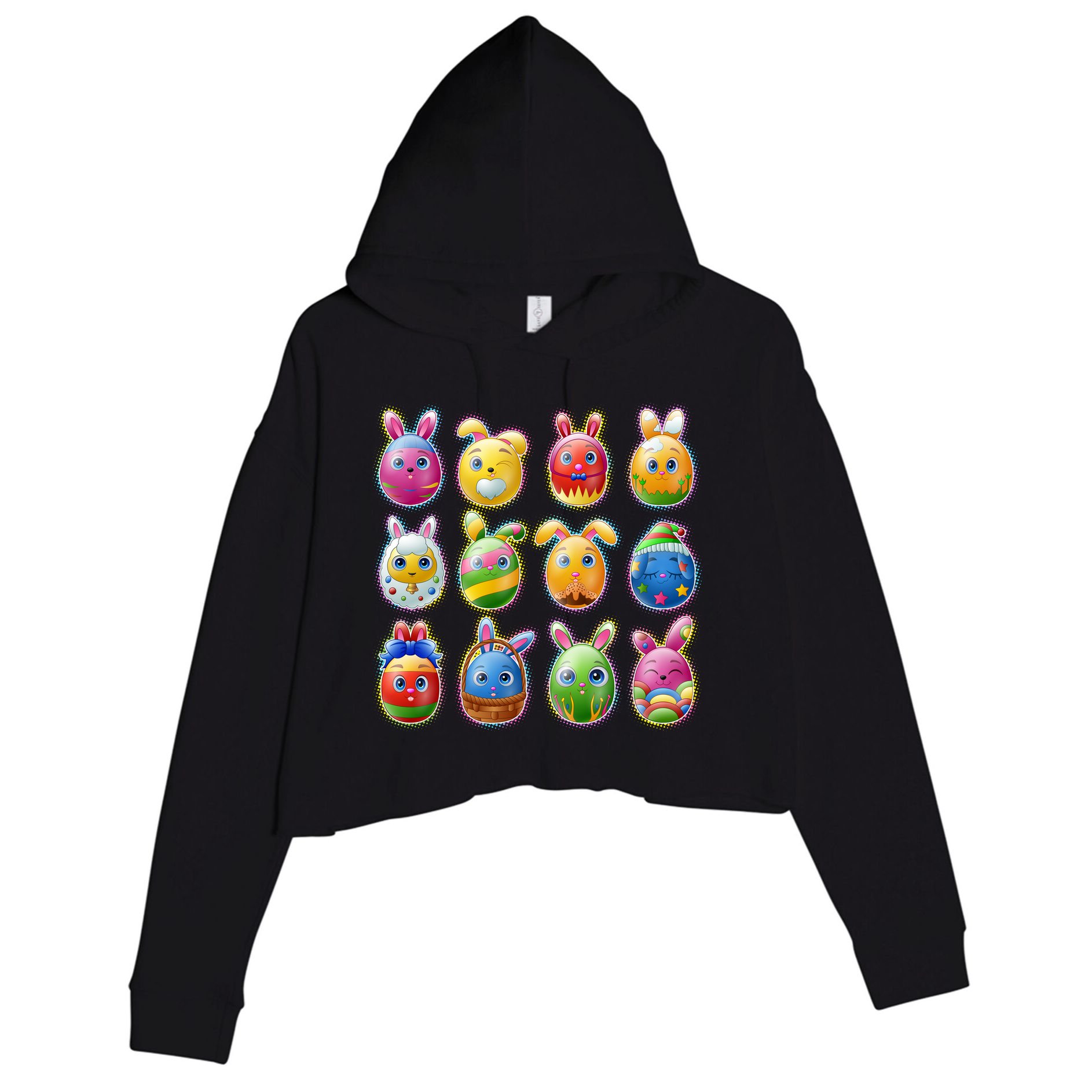 Cute Easter Eggs Crop Fleece Hoodie