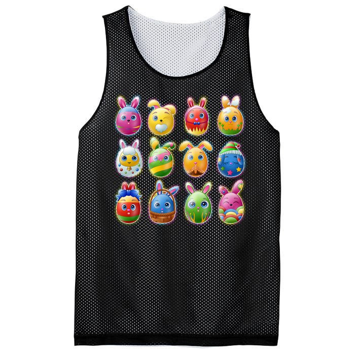 Cute Easter Eggs Mesh Reversible Basketball Jersey Tank