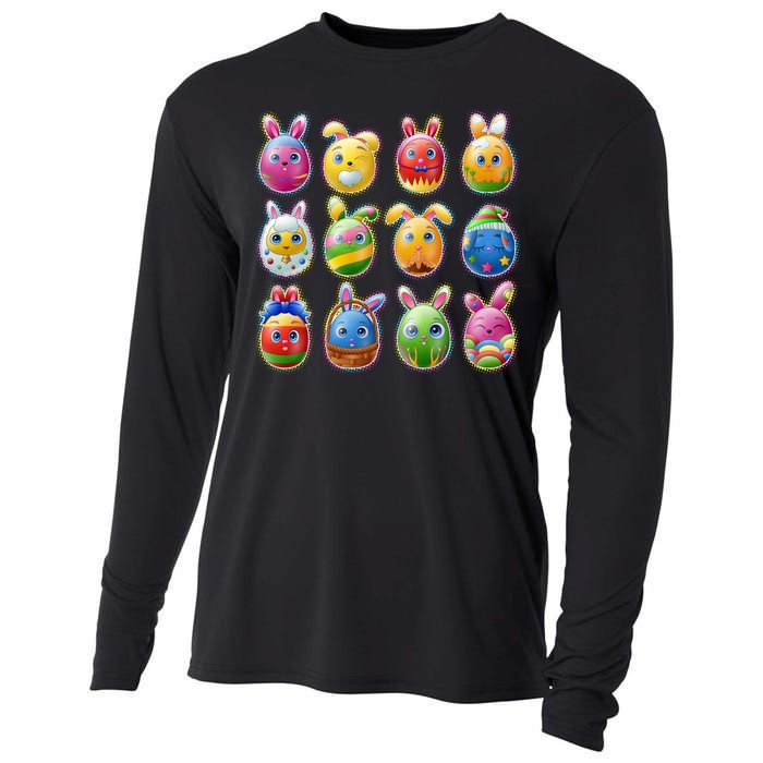 Cute Easter Eggs Cooling Performance Long Sleeve Crew